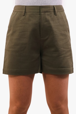Short chino en coton biologique taille haute - Vert foncé