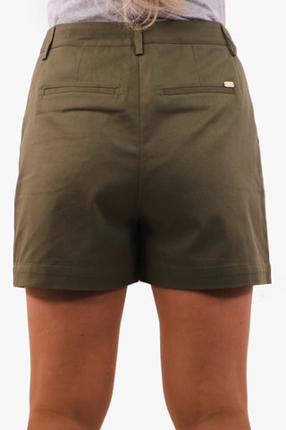Short chino en coton biologique taille haute - Vert foncé