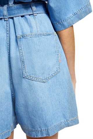 Combishort en jean - Ciel