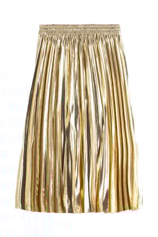 Jupe plissée taille haute - Jaune