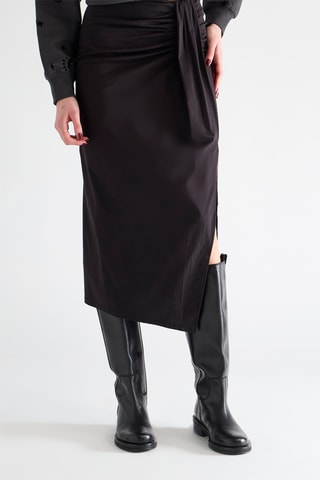 Jupe portefeuille midi - Noir