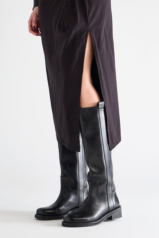 Jupe portefeuille midi - Noir