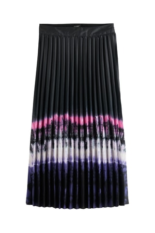 Jupe plissée dip and dye taille haute - Noir