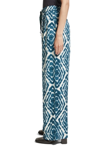 Pantalon wide legs - Blanc et bleu