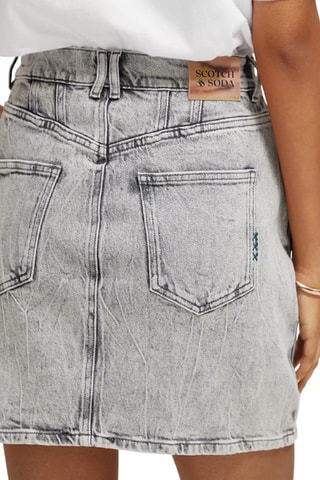 Jupe droite en jean - Gris