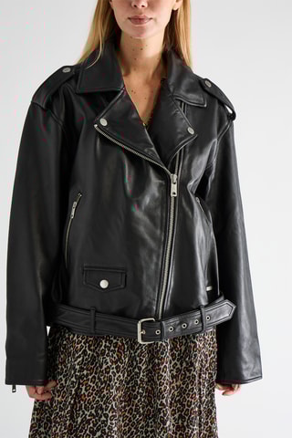 Veste en cuir - Noir