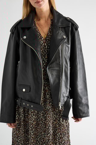 Veste en cuir - Noir