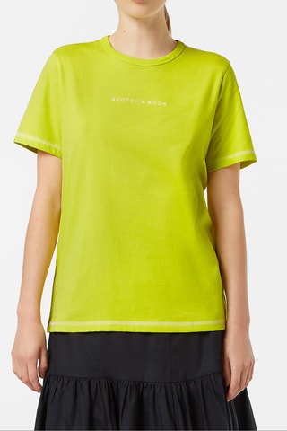 T-shirt regular en coton biologique - Vert citron