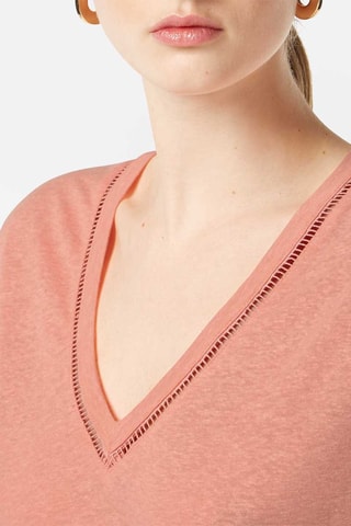 T-shirt regular en lin - Rose