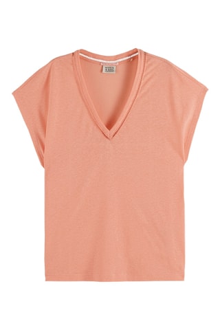 T-shirt regular en lin - Rose