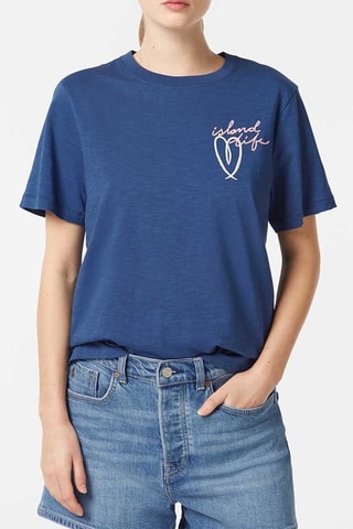 T-shirt regular en coton biologique - Bleu