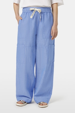 Pantalon cargo en lin - Bleu