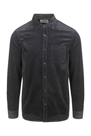 Chemise regular en velours - Noir