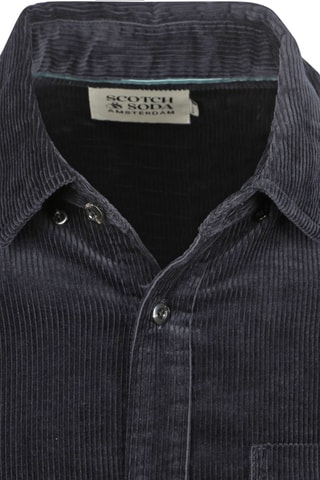 Chemise regular en velours - Noir