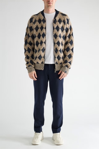 Gilet en laine et alpaga - Bleu marine