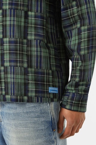 Chemise relaxed - Bleu marine et vert