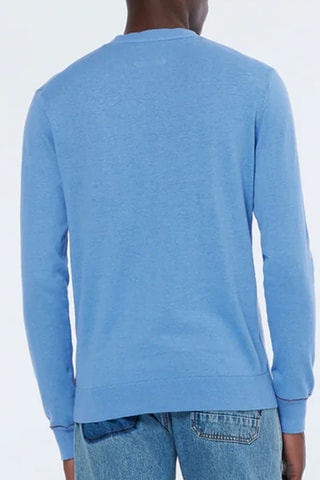 Pull regular en lin - Bleu clair