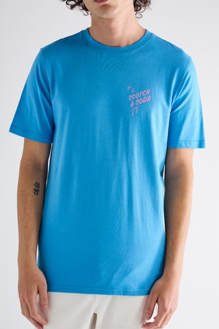 T-shirt en coton biologique - Bleu clair et rose