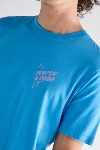 T-shirt en coton biologique - Bleu clair et rose