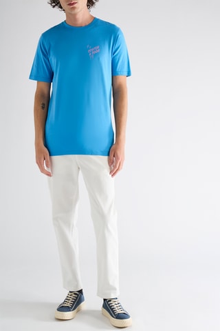 T-shirt en coton biologique - Bleu clair et rose