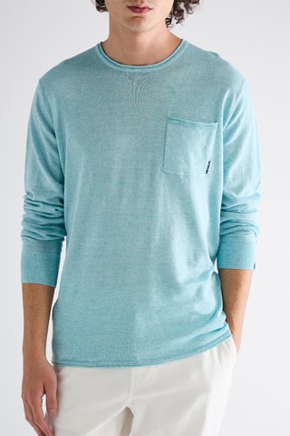 Pull en lin - Bleu
