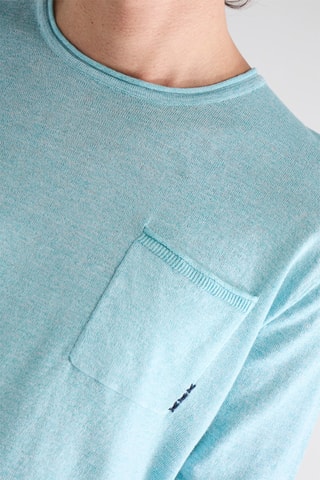 Pull en lin - Bleu