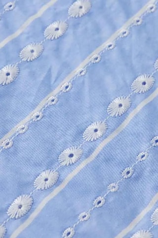 Chemise regular en broderie anglaise - Bleu clair