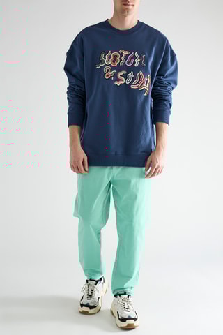 Pantalon en velours et coton biologique - Turquoise