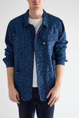 Veste en coton biologique et lin - Bleu marine