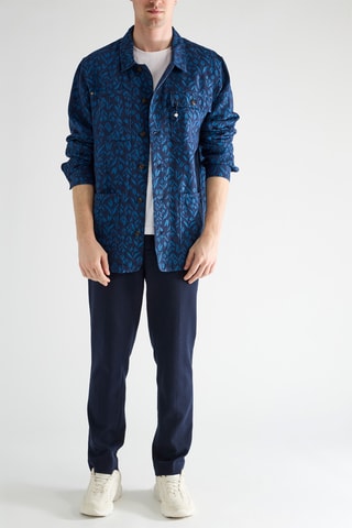 Veste en coton biologique et lin - Bleu marine