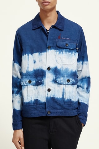 Veste tie and dye en lin et coton biologique - Bleu