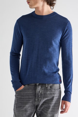 Pull en mérinos - Bleu marine