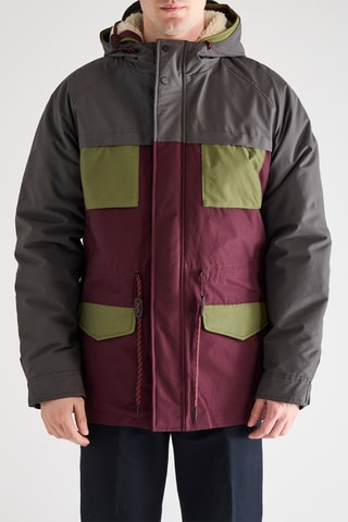 Parka à capuche - Bordeaux et kaki