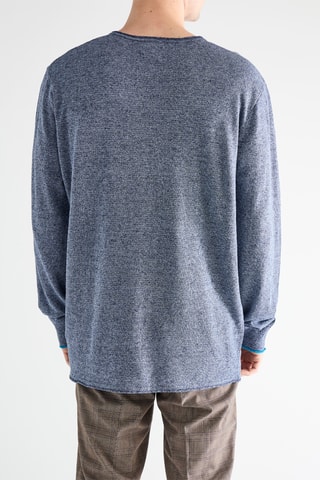 T-shirt en lin - Bleu foncé chiné