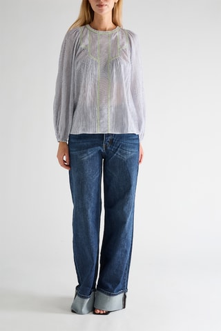 Blouse en coton biologique - Bleu clair