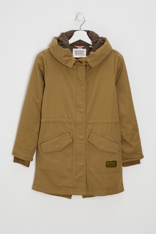 Gilet sans manches et parka à capuche en laine - Rose et kaki