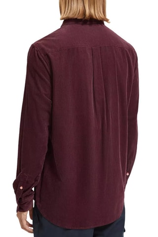 Chemise regular en velours - Bordeaux