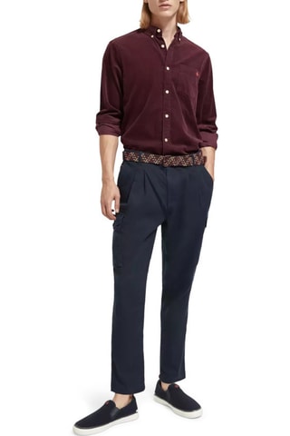 Chemise regular en velours - Bordeaux