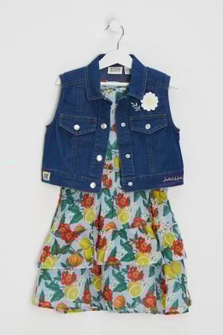 Robe et veste en jean - Bleu marine et vert