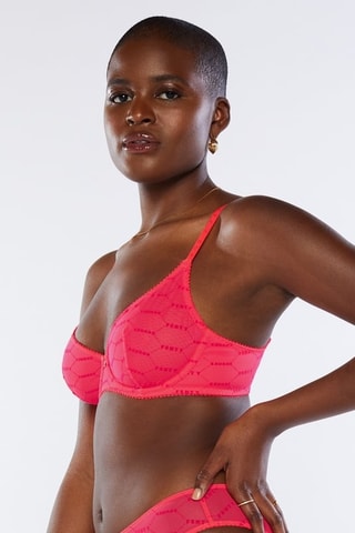 Soutien-gorge Flocked - Rose fluo