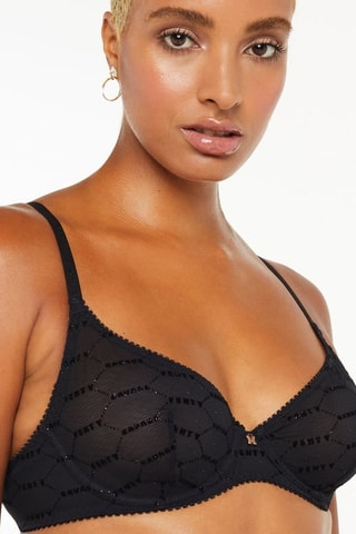 Soutien-gorge Flocked logo - Noir