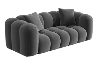 Canapé Clotilde - Ciment - 2 places - Revêtement en velours