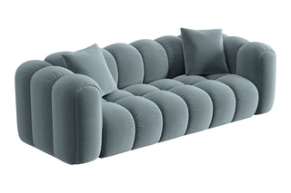 Canapé Clotilde - Bleu clair - 3 places - Revêtement en velours