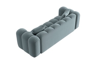 Canapé Clotilde - Bleu clair - 3 places - Revêtement en velours