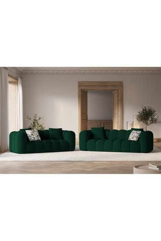 Canapé Elise - Vert foncé - 3 places - En tissu velours
