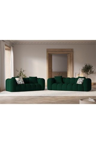 Canapé Elise - Vert foncé - 4 places - En velours