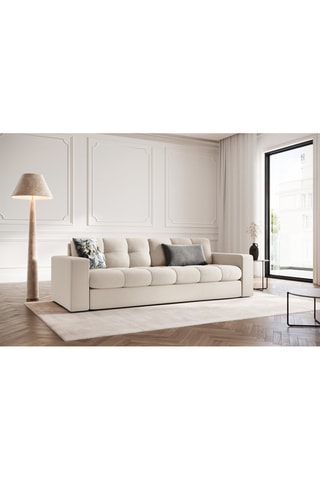 Canapé Yohan - Beige clair - 3 places - En polyester - Toucher doux