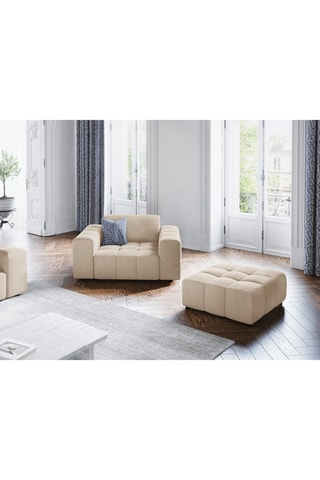 Pouf Luc - Beige clair - En polyester