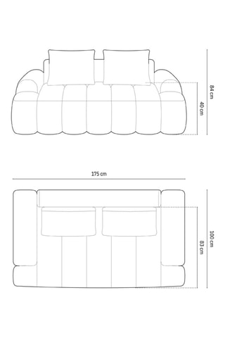 Canapé Simona - Beige - 2 places - En polyester