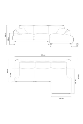 Canapé d’angle droit Margot - Vert olive - 4 places - En tissu velours